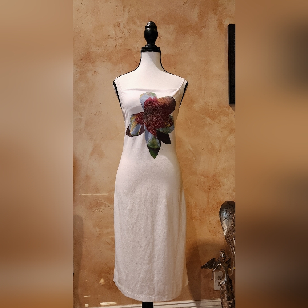 Floral White Dress Straps. Size M